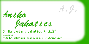 aniko jakatics business card